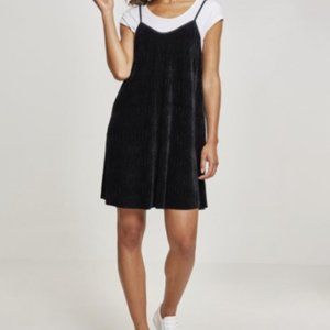 Brunette The Label Black Velvet Plunge Neck Cami Mini Dress Size S/M